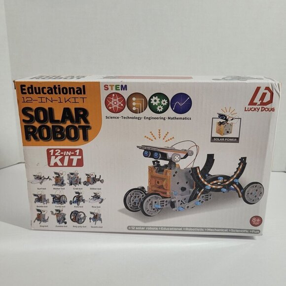 Educational 12-In-1 STEM Solar Robot Kit For Kids 8+ With 190+ Pieces By Lucky D - Picture 3 of 4